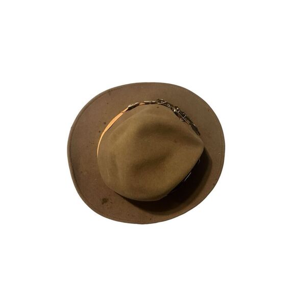 RARE VINTAGE PREOWNED Country Gentlemen Brown 100% Wool Lite Felt Safari Fedora - Picture 9 of 12